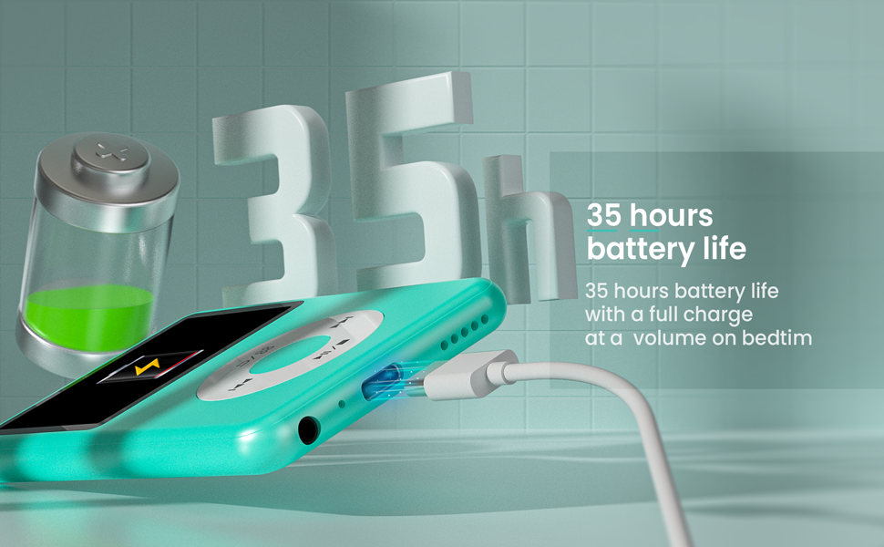 long batter life mp3 player 1.5 hour charging mp3 player