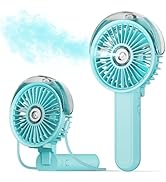 SWEETFULL Portable Misting Fan - 180° Foldable Handheld Personal Fan with Mist Spray, 3 Speeds, 3...