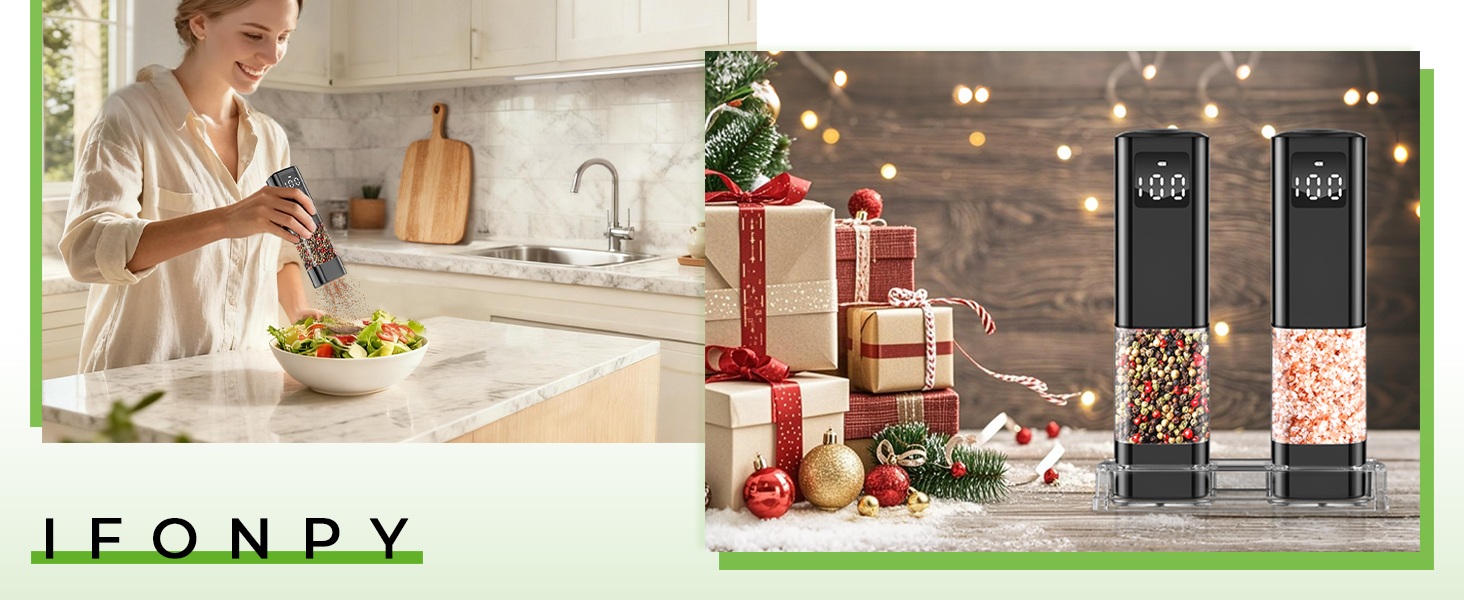 rechargeable salt and pepper grinder set