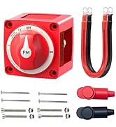 FASTSTORM 300A Waterproof Battery Disconnect Switch 12V-48V, On/Off Kill Switch for Marine, RV, C...