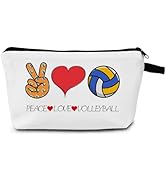 MoCaliduccious Peace Love Volleyball Makeup Bag Sports Gift for Sports Lovers