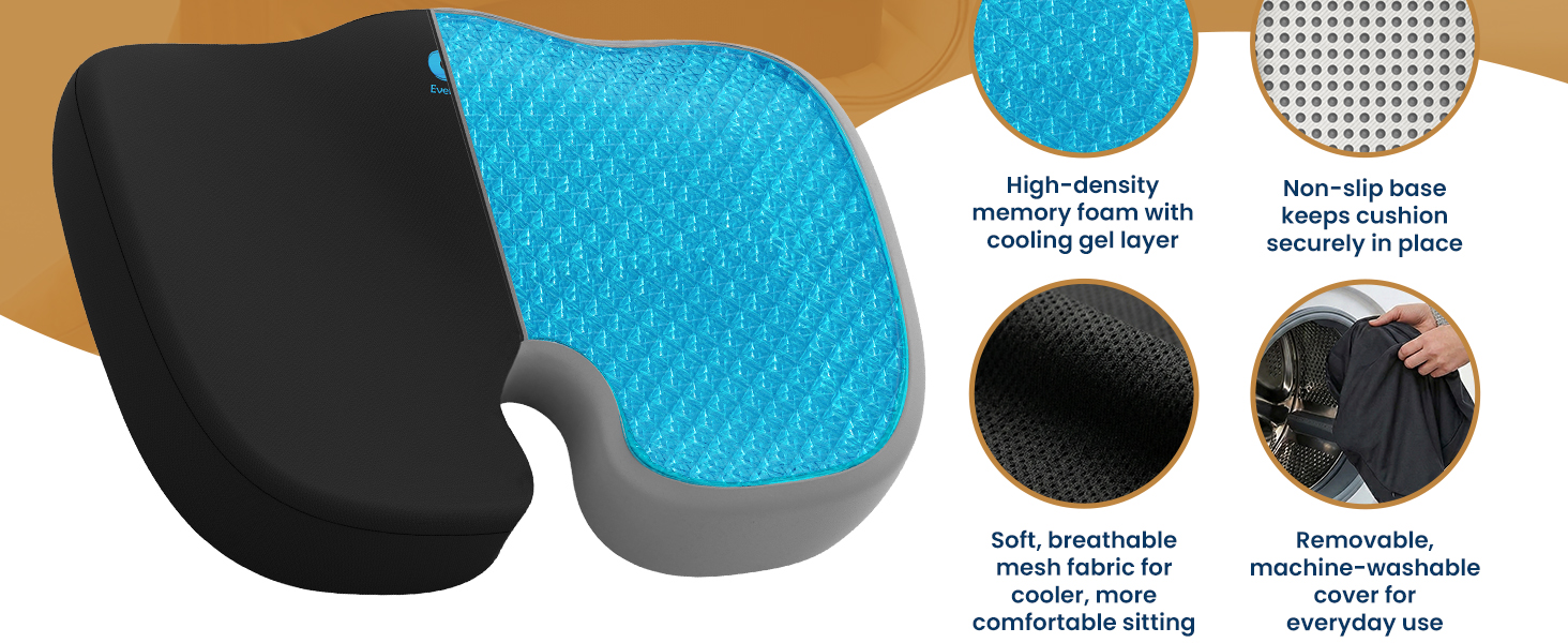 Doctor Recommended Memory Foam Seat Cushion for Office Chairs &amp;amp; Car