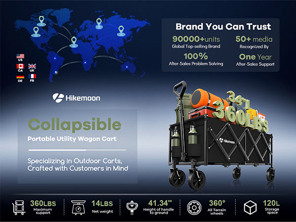 Hikemoon collapsiblle portable utility wagon cart