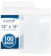 12" X 15" Self-Sealing Cellophane Bags (100 Count) Clear Poly Packaging for Clothing, Prints, Pho...