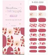 MelodySusie Semi Cured Gel Nail Strips (Red Strawberry)-20 PCS Summer Gel Nail Stickers, Fruit Ge...