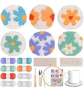 CraftyManor Punch Needle Kit for Beginners with Pattern, Simple Paint, Embroidery Hoop, Tufting C...