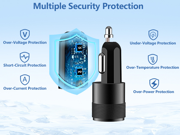 Apple MFi Certified 75W USB C PD+QC Car Power Cigarette Lighter iPhone 16 Car Charger Fast Charging