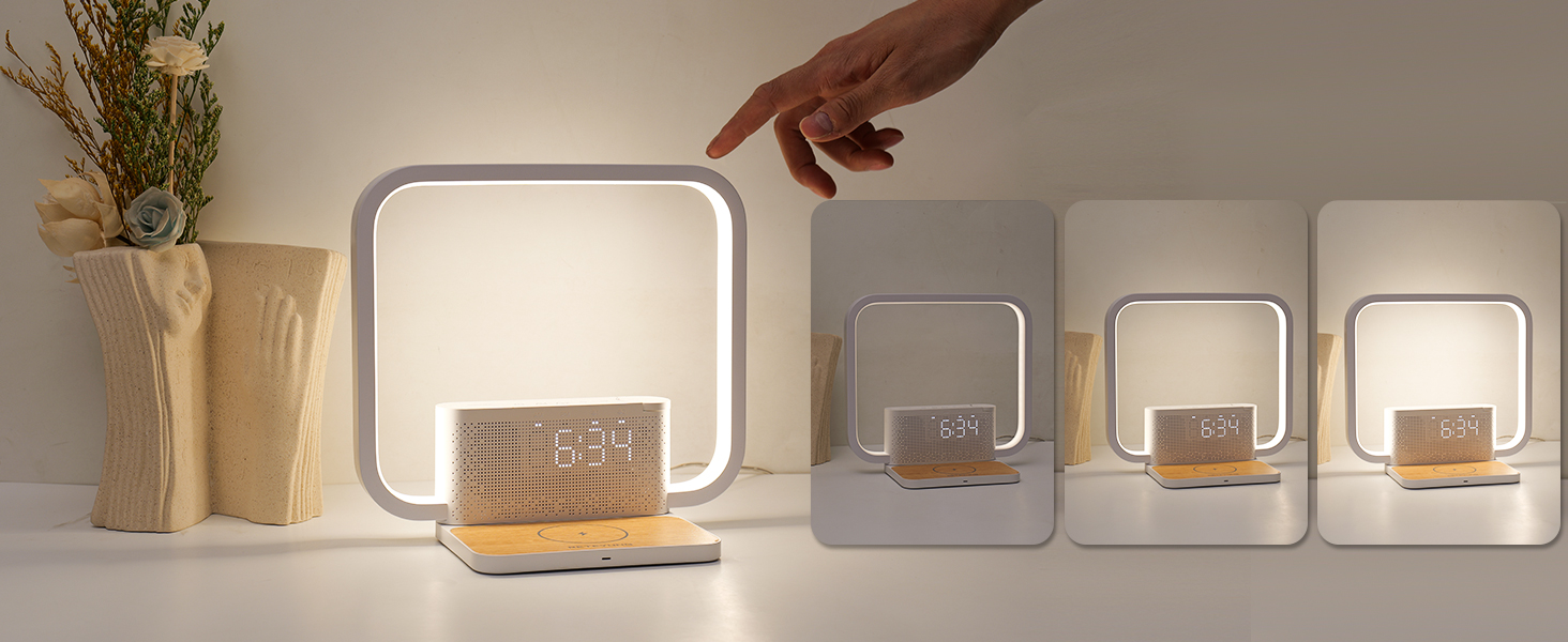 Touch adjustable alarm clock light