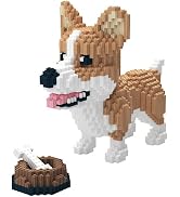 BDYDT Animal Corgi Dog and Food Micro Building Blocks Set(1860PCS) Gift for Adults and Kids