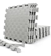 Gym Flooring Puzzle Exercise Mats: Sportneer 1/2" Thick 12" x 12" Interlocking Floor Mats EVA Foa...