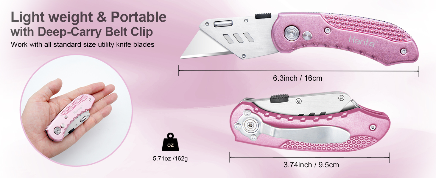 box cutter utility knife-pink-HR05L