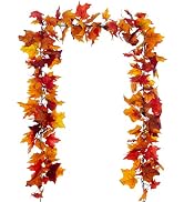 SITUMEIZI Fall Garland Maple Leaves Garlands 6.5Ft Leaf Autumn Foliage Garland for Thanksgiving F...