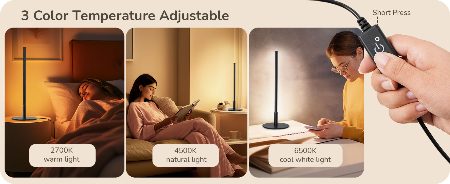 3 color temperature adjustable table lamp