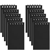 Hooqict 10 Pack Pocket Notebook 3x5 Small Spiral Notepads Black Mini Notebooks with Lined Pages, ...
