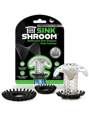 sink shroom, shower shroom, tubshroom, tub shroom, drain strainer, bathroom sink, hair catcher, clog