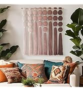 IOWER Macrame Wall Hanging Yarn Wall Art Boho Wall Decor Tassel Wall Decor for Bohemian Home Livi...
