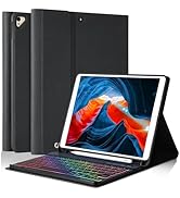FUWANG New iPad 9th Generation Keyboard Case 10.2"(2021)/8th Gen/7th Gen,7 Colors Backlit Detacha...