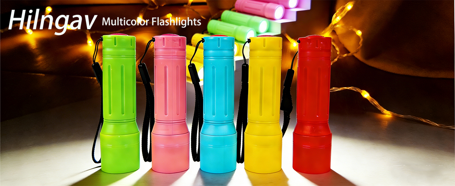 Small Multicolor Kids Flashlights with Lanyard