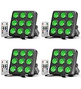 DazzlingStage 9 * 10W Square LED Stage Lights, Corded RGBW 4 in 1 Par Lights, LED Par Can by DMX ...