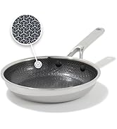 OXO Hybrid 8” Nonstick Stainless Steel Frying Pan, Durable PFAS-Free Ceramic Skillet, Stay-Cool H...