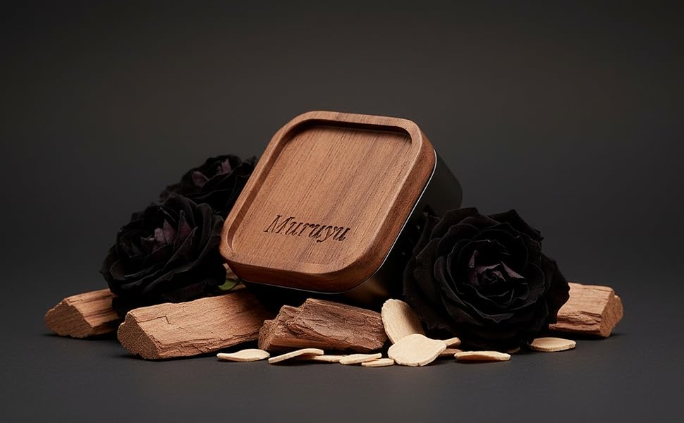 Walnut wood car vent diffuser with zinc alloy frame and magnetic cover