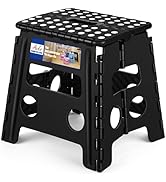 ACKO Folding Step Stool 13 inch Heavy Duty Plastic Foldable Step Stool for Kids and Adults, Small...