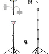 Phone Tripod, 81" Tall Cell Phone Tripod with Remote, Gooseneck Phone Tripod Stand with Phone Hol...