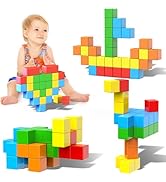 Magnetic Blocks, 1.41 inch Large Magnetic Building Blocks for Toddlers 3 4 5 6 7 8 Years Old Boys...