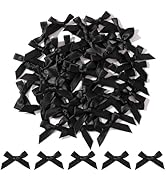 Choicbaby 50 PCS 1.8 * 1.4" Black Mini Satin Bows Small Black Wrap Ribbon Bows Decoration for DIY...