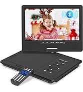 12.5" Portable DVD Player, Bluetooth Car Headrest Video Players with 10.1" Swivel Screen, 5 Hours...