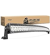 LED Light Bar Nilight 52Inch 300W Curved Spot Flood Combo LED Driving Lamp Off Road Lights LED Wo...