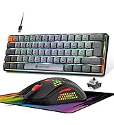 Magic-Refiner 60% Wired Mechanical Compact Gaming Keyboard with Brown Switch,RGB LED Backlit,OEM ...