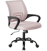 OLIXIS Office Desk Chair - Ergonomic Mid Back with Lumbar Support &amp; Rocking Mode, Height Adjustab...
