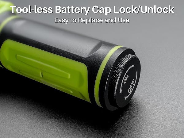 Tool-less Battery Cap of Digital Torque Screwdriver