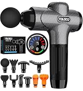 TOLOCO Massage Gun, Upgrade Deep Tissue Back Massager with 10 Replacement Heads, Percussion Massa...