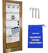 Magnetic Cruise Door Organizer – 13-Pocket Hanging Storage with 2 Large Shoe Pockets, No Hook Nee...