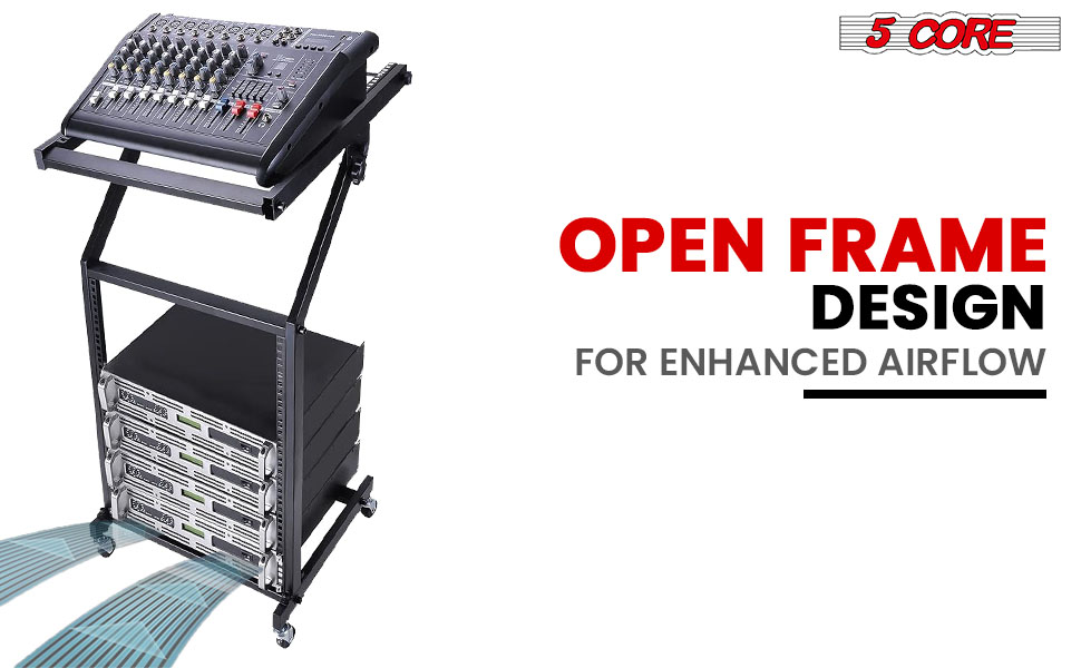 DJ Mixer Stand, Rack Mount Rolling Stage Cart, audio mixer stand, mixer stand music, dj stands