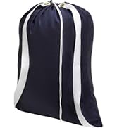 Handy Laundry Bag, Navy Blue - 22" X 28" - Two Shoulder Straps for Easy Backpack Carrying and Dra...