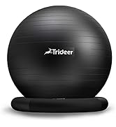 Trideer Ball Chair Yoga Ball Chair Exercise Ball Chair with Base for Home Office Desk, Stability ...