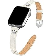 JR.DM Slim Leather Bands Compatible with Apple Watch Band 38mm 40mm 41mm 42mm 44mm 45mm 46mm 49mm...