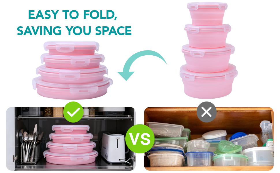 Round Silicone Collapsible Bowls