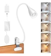 Reading Light for Book in Bed, Clip on Light Reading Lamp with Adapter, 5 Color Modes 10 Brightne...