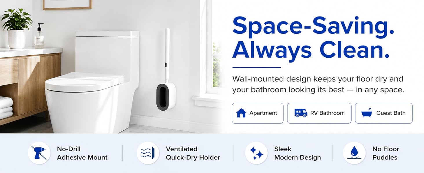 Disposable Toilet Brush Holder Set Brush Head
