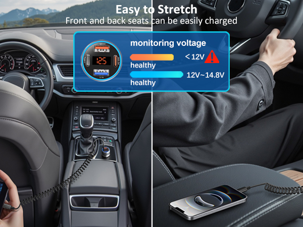 cigarette lighter voltage display