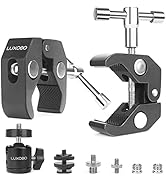 LUXCEO Super Clamp Tripod Articulated Ball Head Hot Shoe Tripod Head with 1/4'' and 3/8'' Thread ...