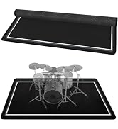 Drum Mat, 4Ft x 5.3Ft Drum Carpet Drum Rug Drum Pad Tightly Woven Fabric with Non-Slip Grip Botto...