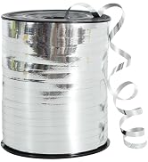 TONIFUL 500 Yards Curling Ribbon-Balloon Ribbon-Shiny Silver Metallic String for DIY Decor,Gift W...