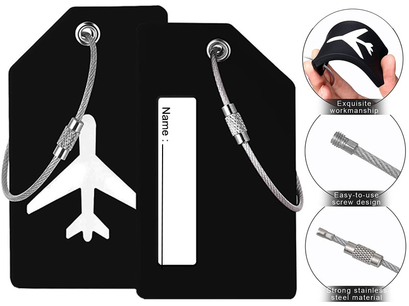 Silicone Luggage Tag with Name ID Card Perfect to Quickly Spot Luggage Suitcase