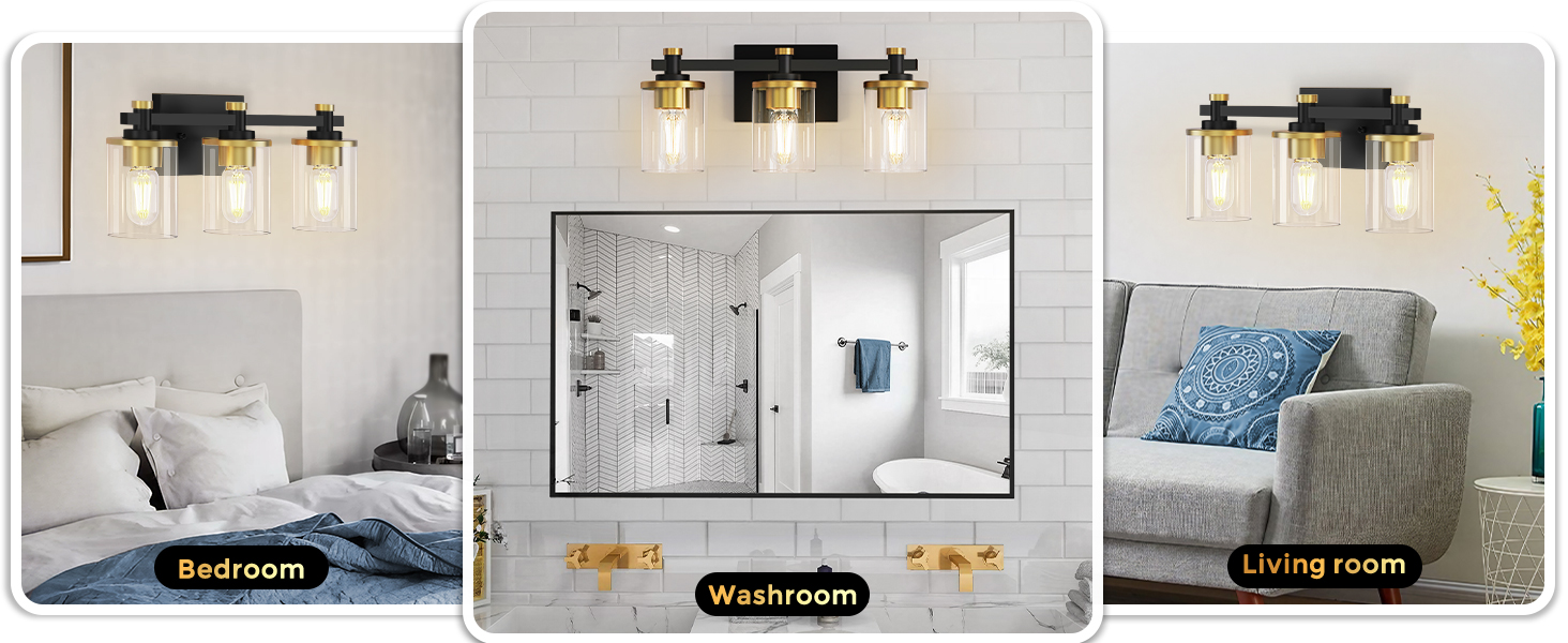 Black and Gold Vanity Light 