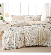 MUXHOMO Duvet Cover Queen Size, Reversible Floral Vintage Duvet Cover Set with Zipper Closure, 3 ...
